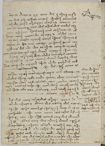 Codice sul volo degli uccelli, c. 1505-06, manoscritto su carta, cc. 18, foglio 13 verso